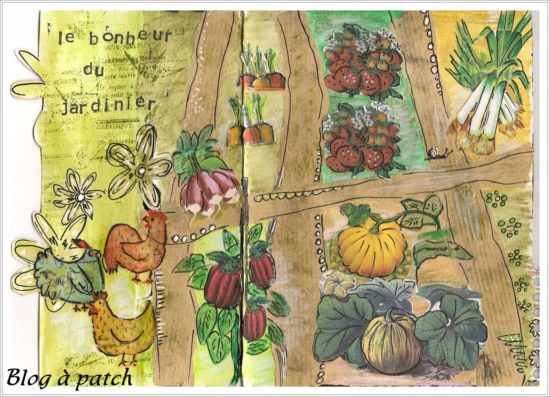 page mixed media jardin