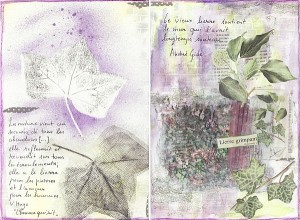 mixed media feuilles