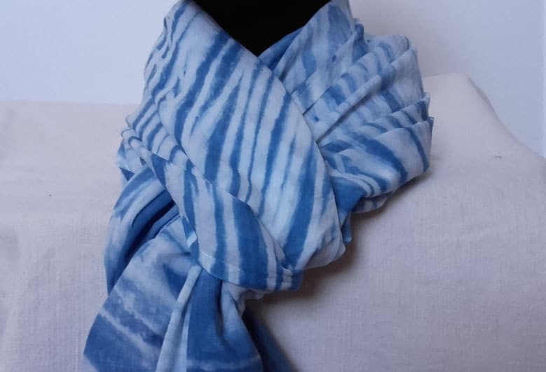 Foulard coton bleu